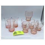 Paden City Georgian Pink Small Tumbler, 3 pink gla