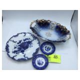 Cobalt Blue Floral Plate by RS Germany Steeple Mar