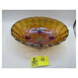 Indiana Glass Carnival Glass Amber Oval Bowl, Ambe