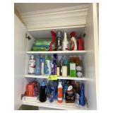GROUP OF CLEANING SUPPLIES TOP SIDE LEFT CABINET I