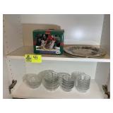 CONTENTS OF CABINET, ASSORTED DRINKING GLASSES AND