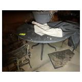 METAL PATIO AND 4 SPRING ROCKER CHAIRS