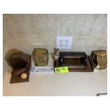 GROUP OF BOOK ENDS, AND DESK ORGANIZER