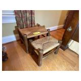 PAIR OF WOVEN TOP FOOT STOOLS