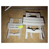 GROUP OF PLASTIC FOLDING TABLES, CAMPING STYLE