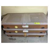 GROUP OF 3 FLAT STORAGE TOTES