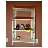 WALL SHELF WITH DECORATIVE ITEMS, 19.5 IN X 38 IN