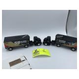 PAIR OF ERTL DIECAST METAL BANKS, ALLIANCE RACING,