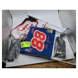 GROUP OF NASCAR WINDOW FLAGS AND GLOVES