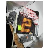 GROUP OF NASCAR WINDOW FLAGS AND GLOVES