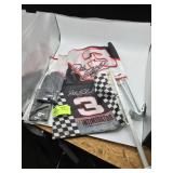 GROUP OF NASCAR WINDOW FLAGS AND GLOVES