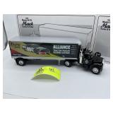 1ST GEAR 1960 MODEL B-61 MACK TRACTOR AND TRAILER,