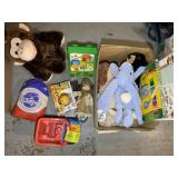 GROUP OF KIDS TOYS AND STUFFED ANIMALS, KITE, ETC