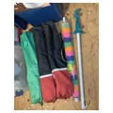 FOLDING CHAIRS AND BEACH UMBRELLA