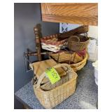 GROUP OF WICKER BASKETS, ONE LONGABERGER CHRISTMAS
