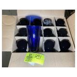 TWO BOXES OF 12 LIBBY BLUE COBALT WATER GLASSES