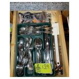 DRAWER WITH ASSORTED FLATWARE, ONIDA, REED AND BAR