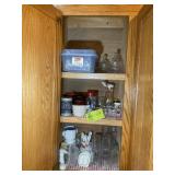 CONTENTS OF CABINET TO RIGHT OF MICROWAVE, JUICE G