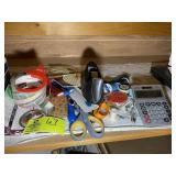 GROUP OF OFFICE SUPPLIES, TAPE, ENVELOPES, CALCULA