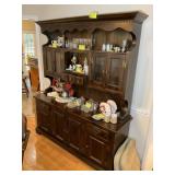 BENNINGTON PINE CHINA HUTCH, 65.5 IN X 18 IN X 78