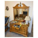 7 DRAWER DRESSER WITH MIRROR, 53 IN X 19 IN X 32 I