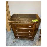 VINTAGE WOODEN LAUNDRY HAMPER, 21 IN X 12 IN X 25