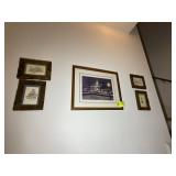 GROUP OF 4 FRAMED PRINTS, INDEPENDENCE HALL IN WIN
