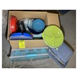 GROUP OF PLASTIC BOWLS AND STORAGE CONTAINERS, BOW