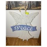WOODEN ANGLE CUTOUT WITH PEACE SIGN, 45 IN TALL