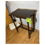 SMALL VINTAGE WOODEN SIDE TABLE, 18 IN X 12 IN X 2