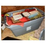 TWO TOTES OF ASSORTED USED GIFT BAGS AND CHRISTMAS