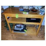 THREE TIER WOODEN HALL TABLE, 40 IN X 18 IN X 34 I