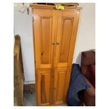 4 DOOR WOODEN STORAGE CABINET IN GARAGE, NO CONTEN