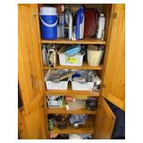 CONTENTS OF STORAGE CABINET IN GARAGE, CLEANING SU