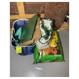 GROUP OF GARDENING SUPPLIES, GLOVES, PRUNERS, ETC