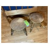 PAIR OF VINTAGE 3 LEGGED MILKING STOOLS