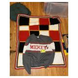 MICKEY MOUSE THEMED AFGHAN AND SWEATER. 2XL