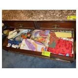 CONTENTS OF DRAWER WITH TABLE CLOTHS, YARD FLAGS,