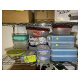 GROUP OF PLASTIC STORAGE CONTAINERS