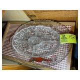 PAIR OF GLASS SERVING DISHES