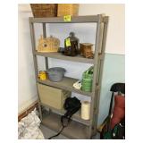 5 TIER PLASTIC SHELF UNIT, 39 IN X 12 IN X 72 IN,