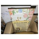 GROUP OF DECORATIVE WALL ART AND DISPLAY RACKS