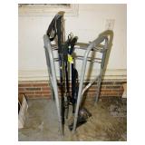 GROUP OF CANES, WALKER, WALKING STICKS, ETC