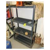 PLASTIC SHELF, 34 IN X 14 IN X 57 IN, NO CONTENTS