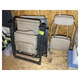 GROUP OF FOLDING CHAIRS, TWO LOUNGE STYLE