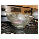 GLASS PUNCH BOWL WITH CUPS