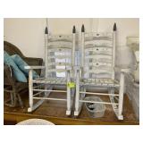 PAIR OF WOODEN ROCKING CHAIRS