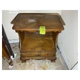 COLONIAL ONE DRAWER SOLID MAPLE NIGHT STAND, NEEDS