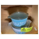 TWO PYREX COVERED DISHES