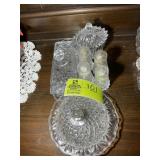 GROUP OF SALT AND PEPPER SHAKERS, CHEESE TRAY, BUT